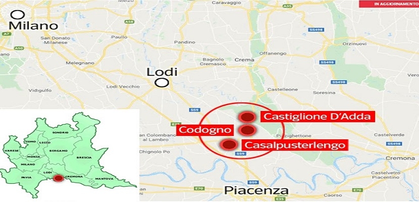 السلطات الإيطالية تدعو سكان عدة بلدات بعدم الخروج، وتغلق المقاهي والأماكن العامة بعد اكتشاف اصابات بفيروس كورونا القاتل